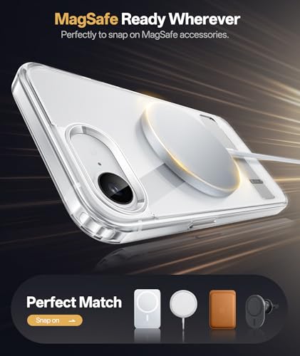 Vihibii Clear MagSafe Case for iPhone 16e/SE 4 – Stand, Shockproof