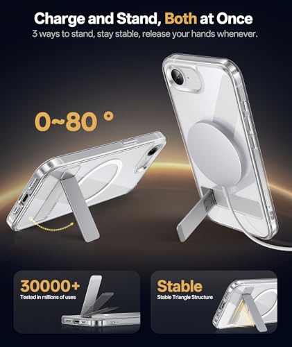 Vihibii Clear MagSafe Case for iPhone 16e/SE 4 – Stand, Shockproof