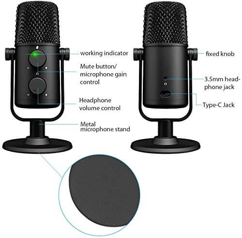 MAONO AU-902 USB Condenser Mic – Podcast, Gaming, YouTube