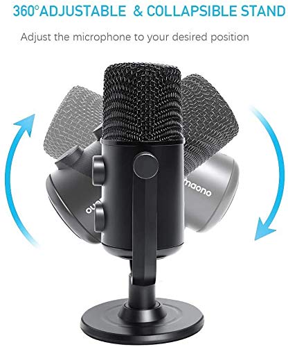 MAONO AU-902 USB Condenser Mic – Podcast, Gaming, YouTube