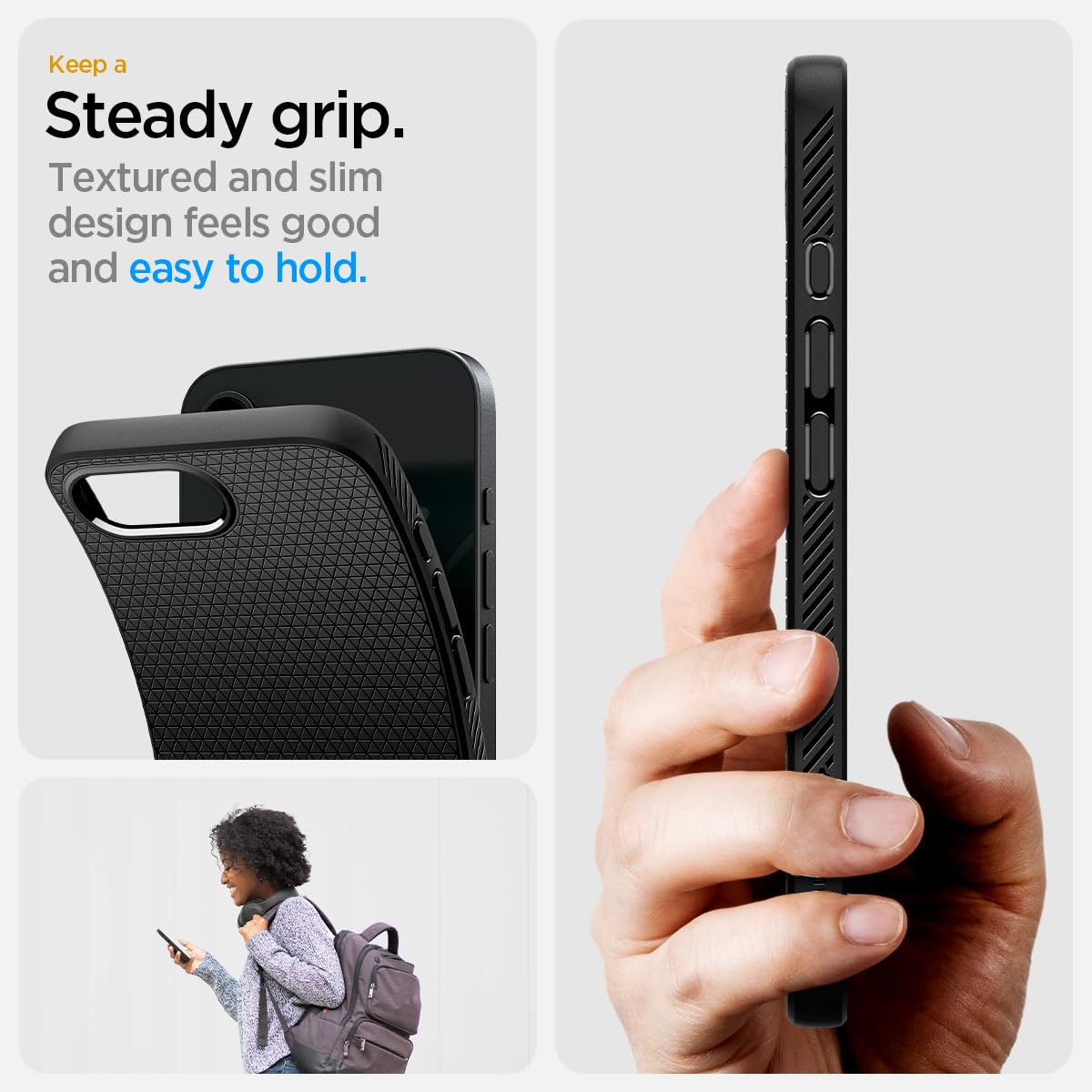 Spigen Liquid Air Case for iPhone 16e – Matte Black