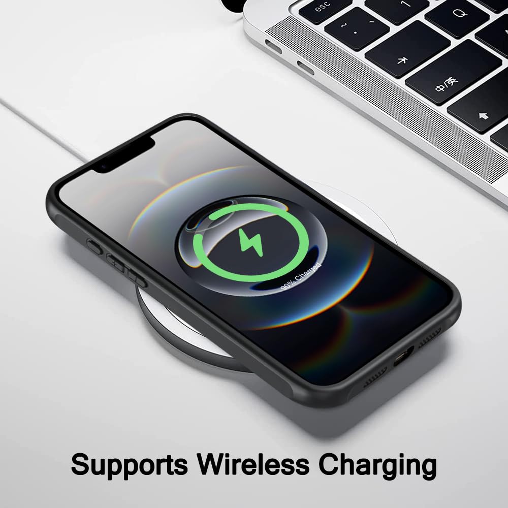 TheGiftKart Matte Frosted MagSafe Case for iPhone 16e – Black