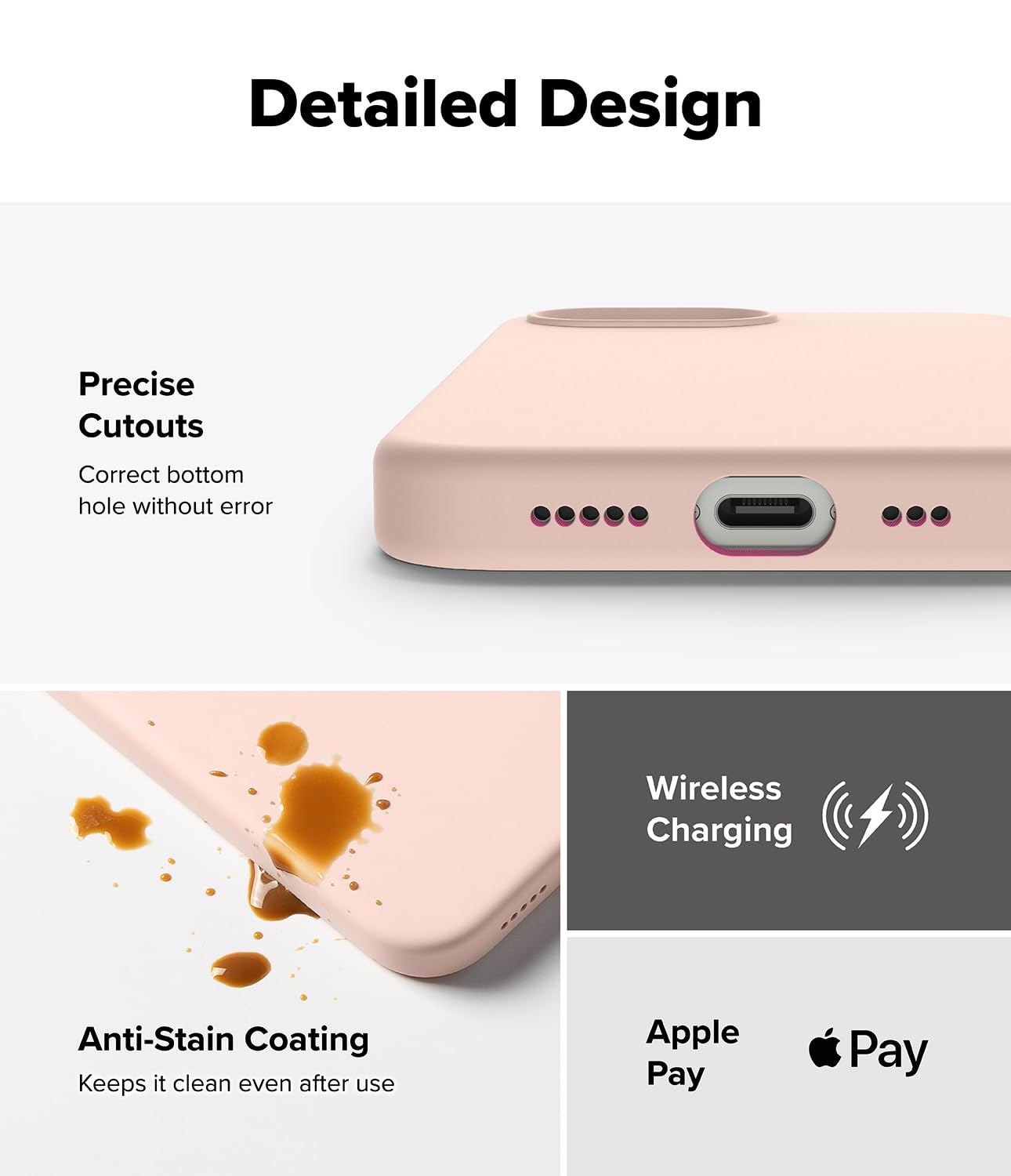 Ringke Magnetic Silicone Case for iPhone 16e – Pink Sand