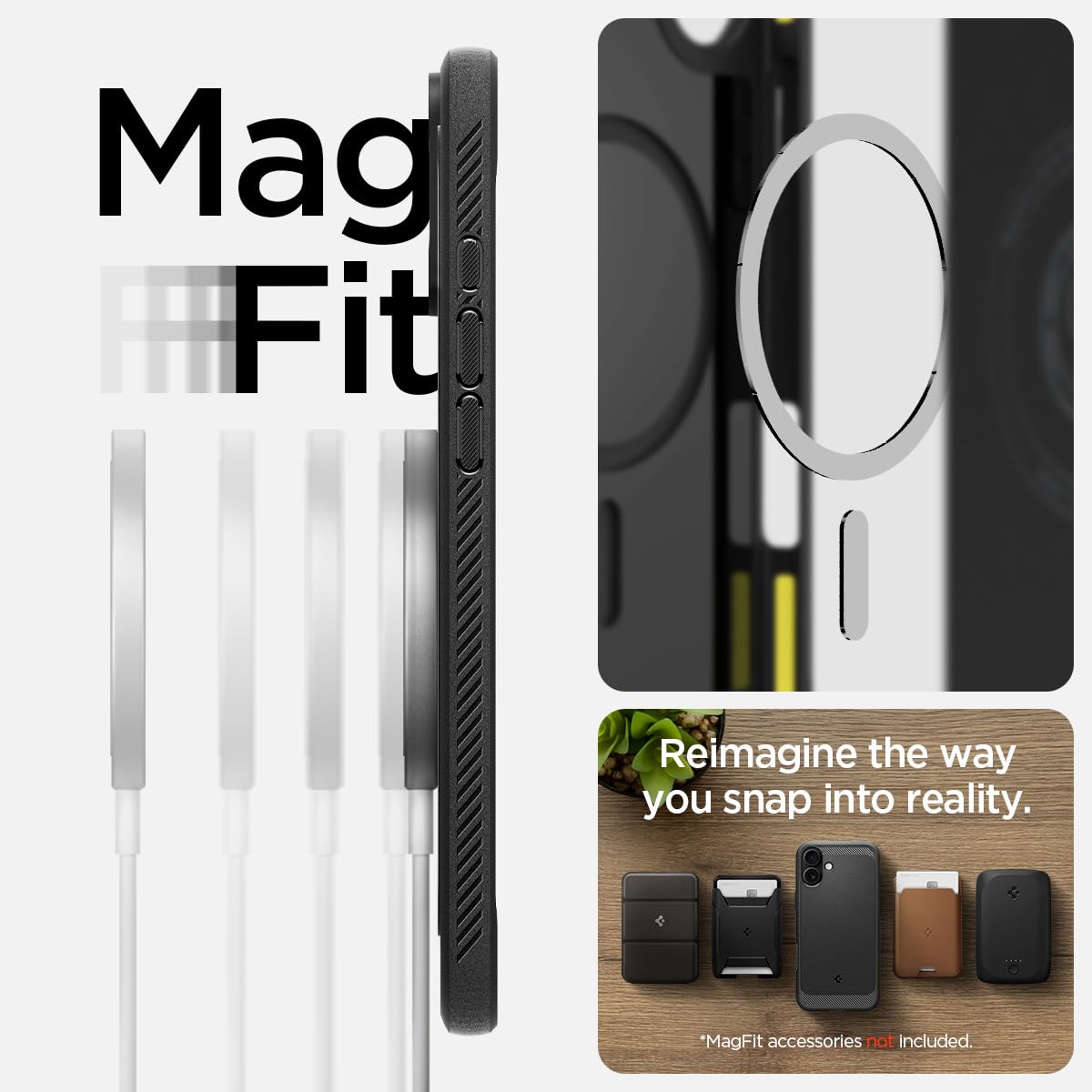 Spigen Rugged Armor MagFit Case for iPhone 16 Plus – Black