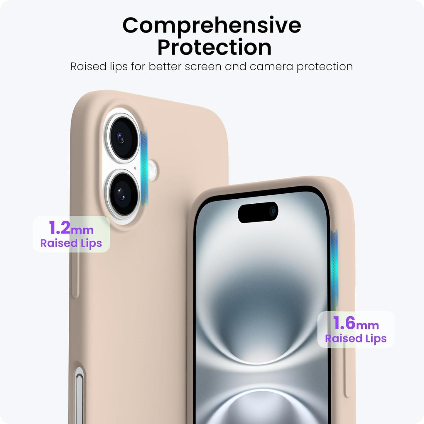 DIZORO Slim Liquid Silicone Case for iPhone 16 Plus – Desert