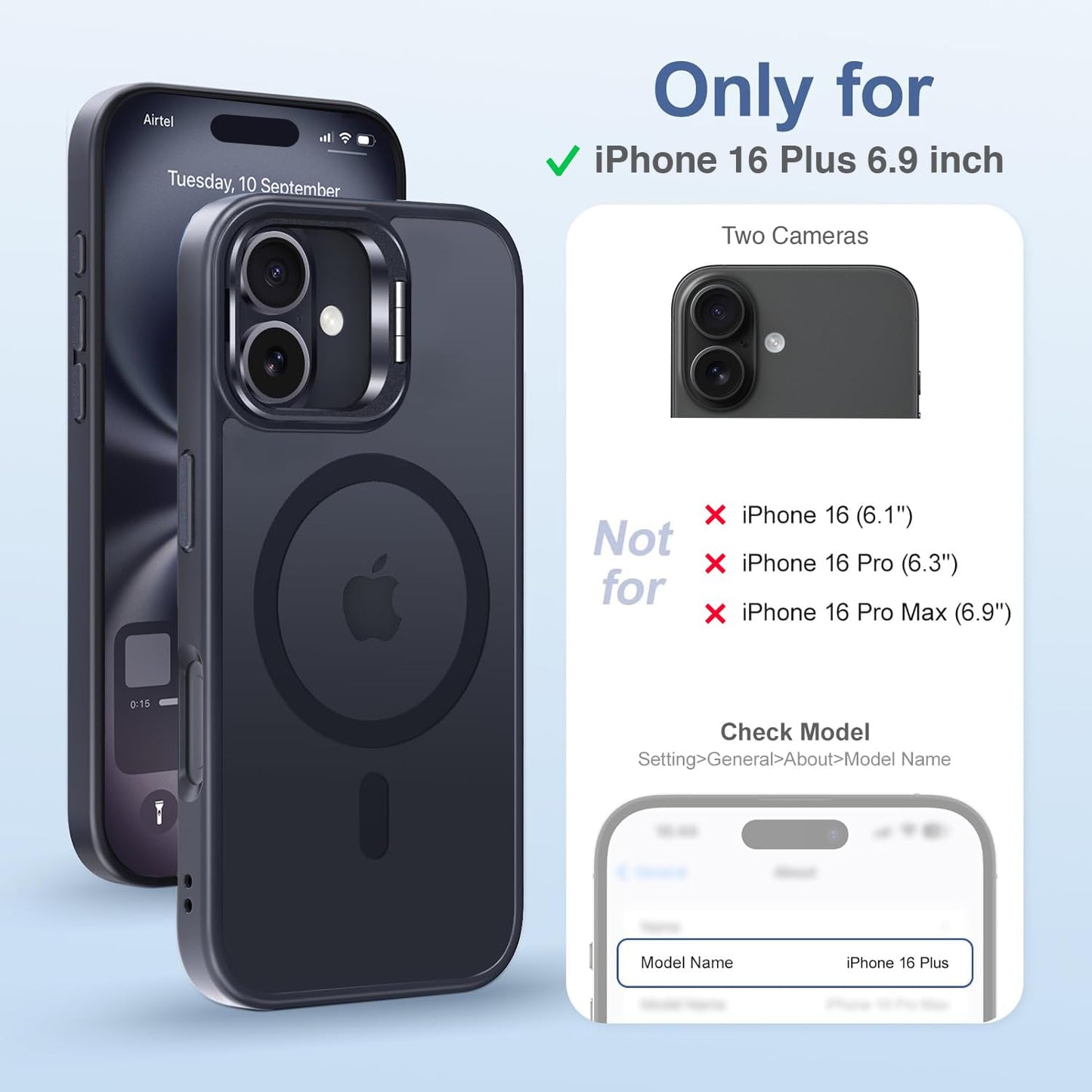 EGOTUDE Matte MagSafe Case with Stand for iPhone 16 Plus