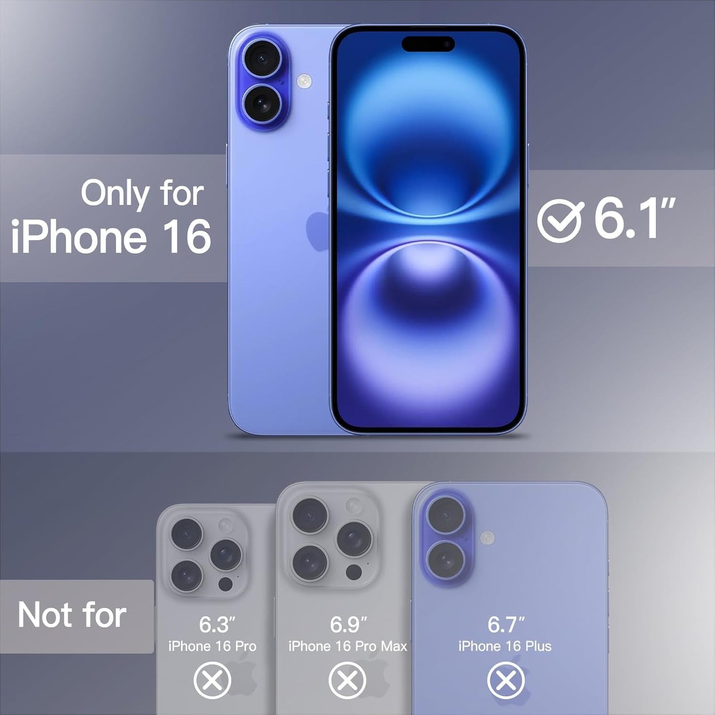 DIZORO Slim Liquid Silicone Case for iPhone 16 Plus – Purple