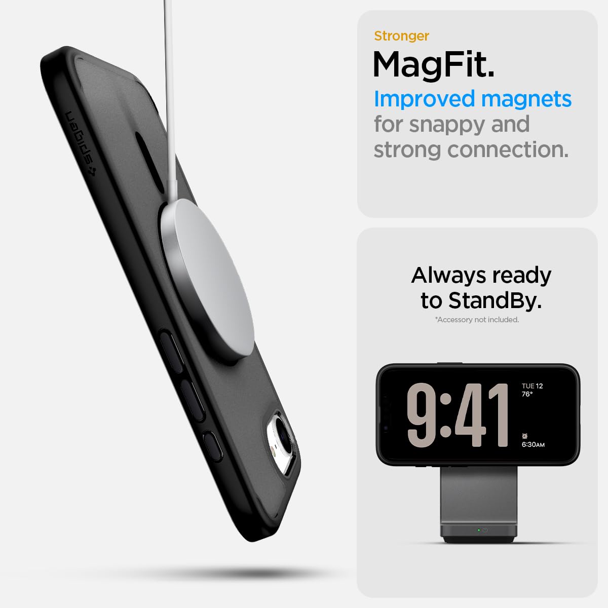 Spigen Ultra Hybrid MagFit Case for iPhone 16e – Black