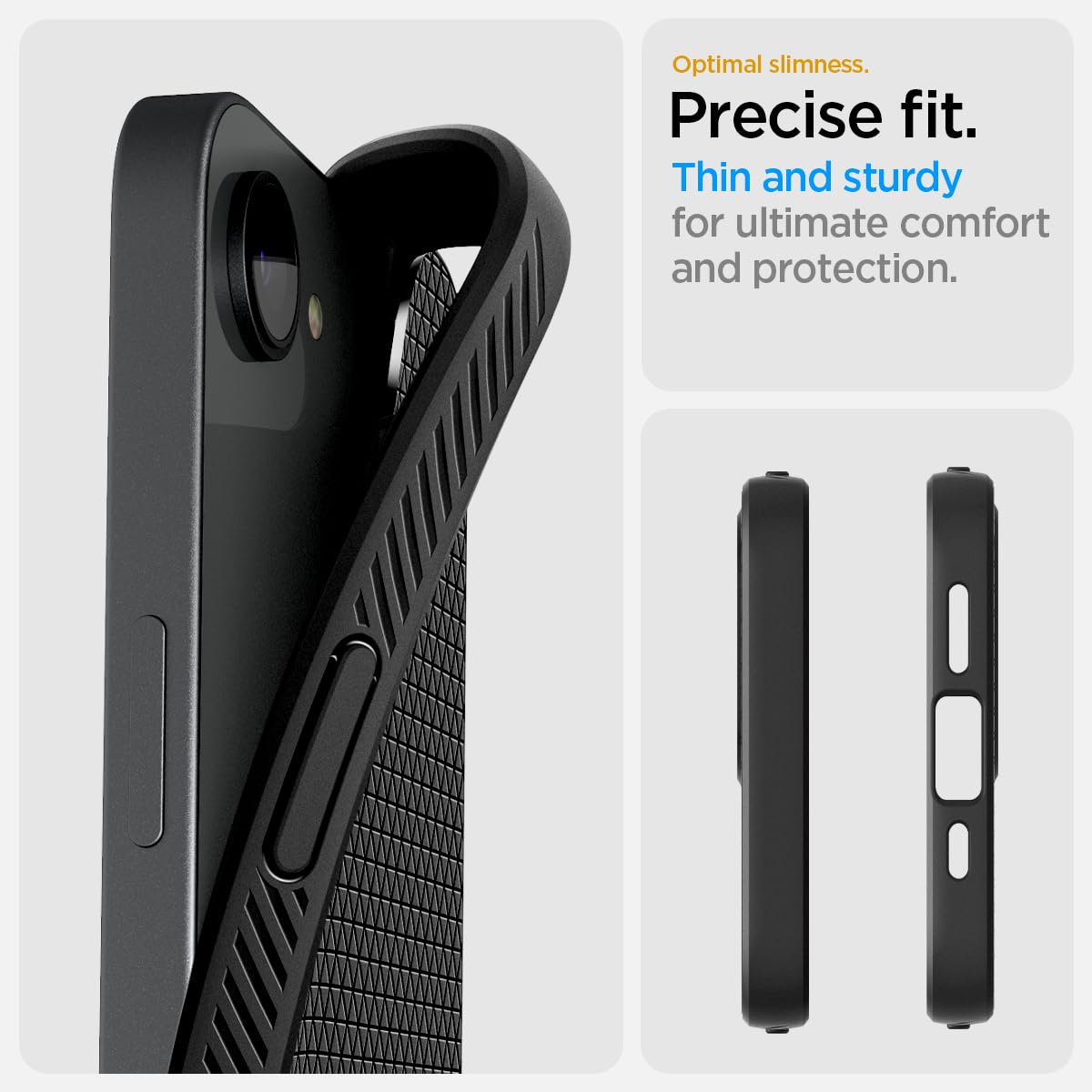 Spigen Liquid Air Case for iPhone 16e – Matte Black