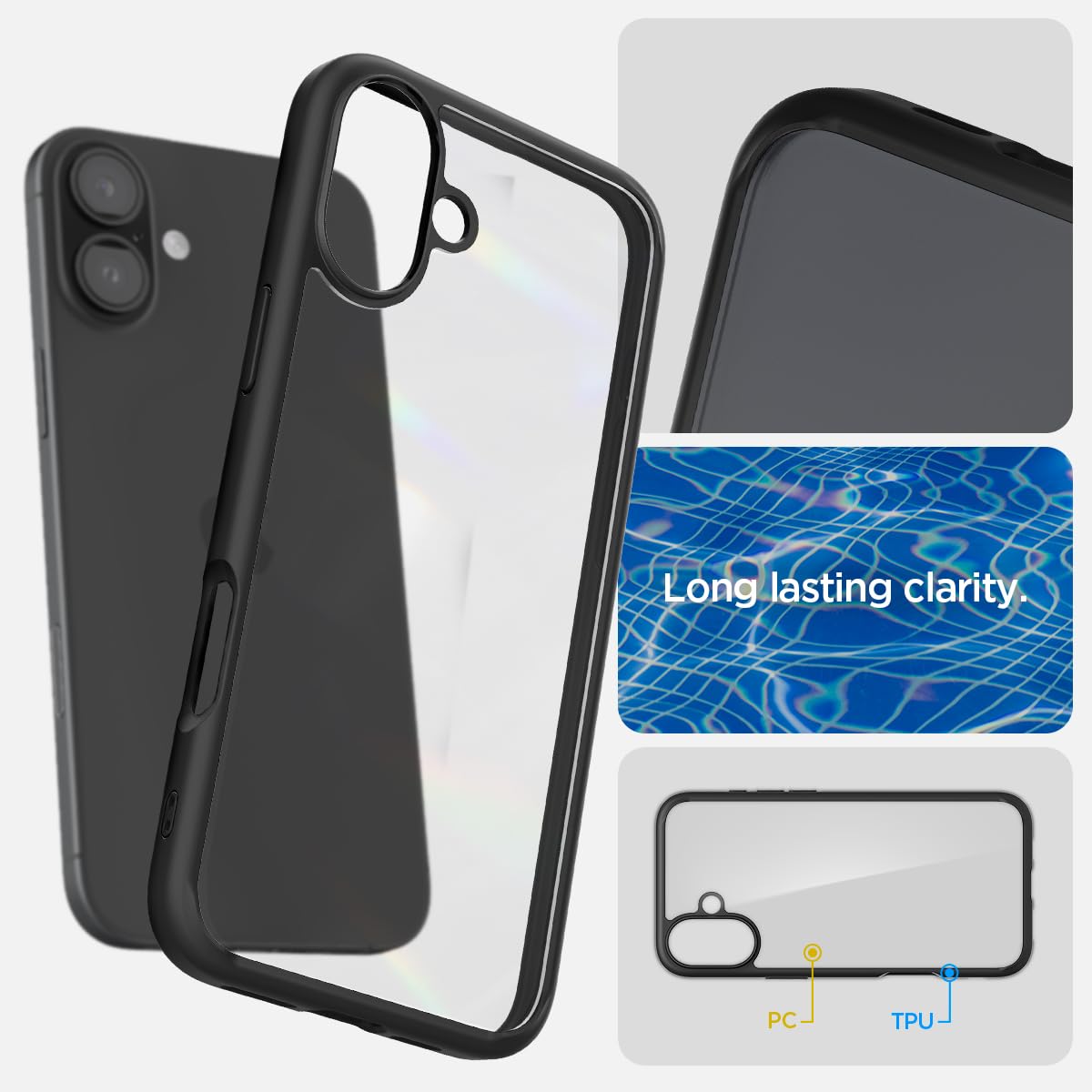 Spigen Ultra Hybrid Back Case for iPhone 16 Plus – Black
