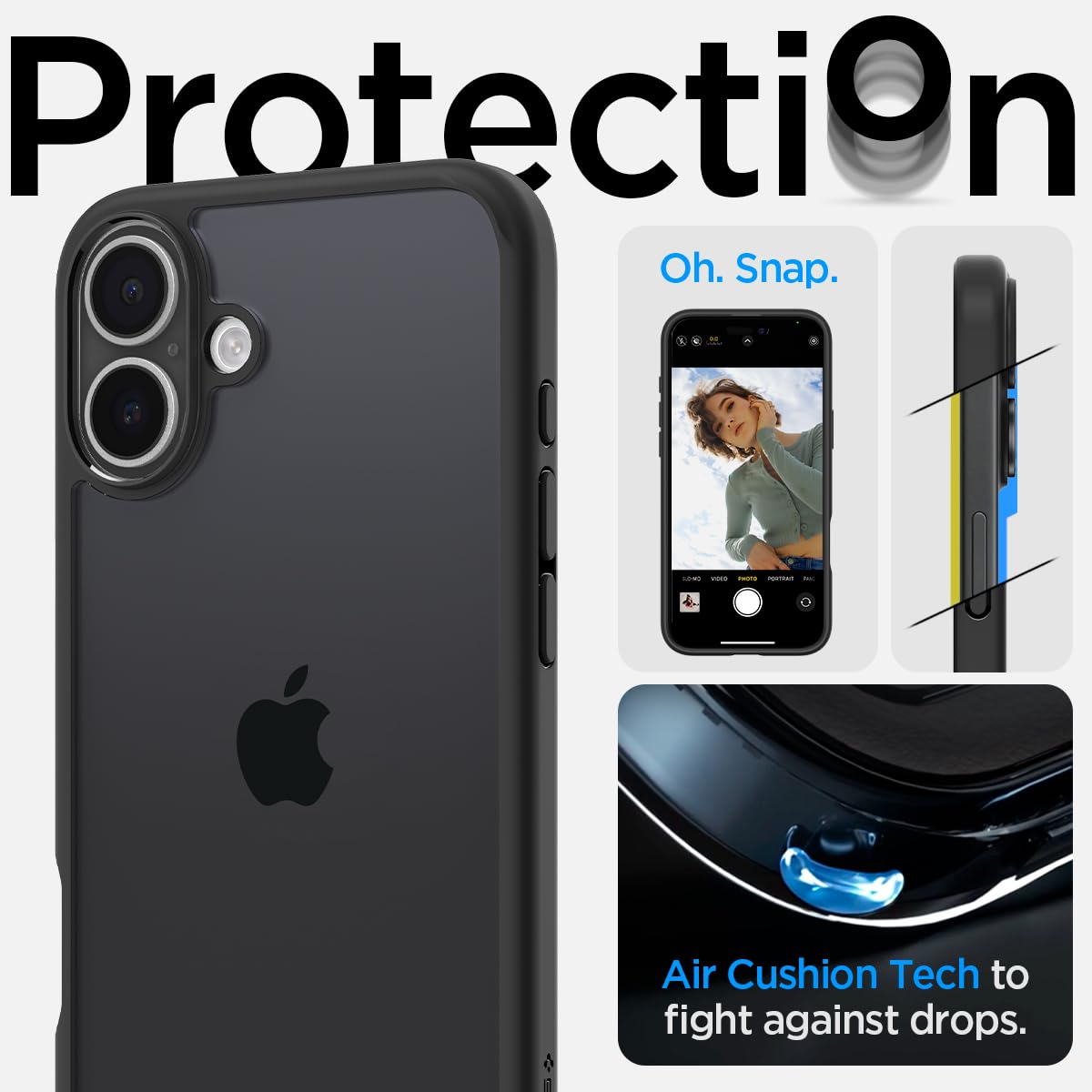 Spigen Ultra Hybrid Back Case for iPhone 16 Plus – Black