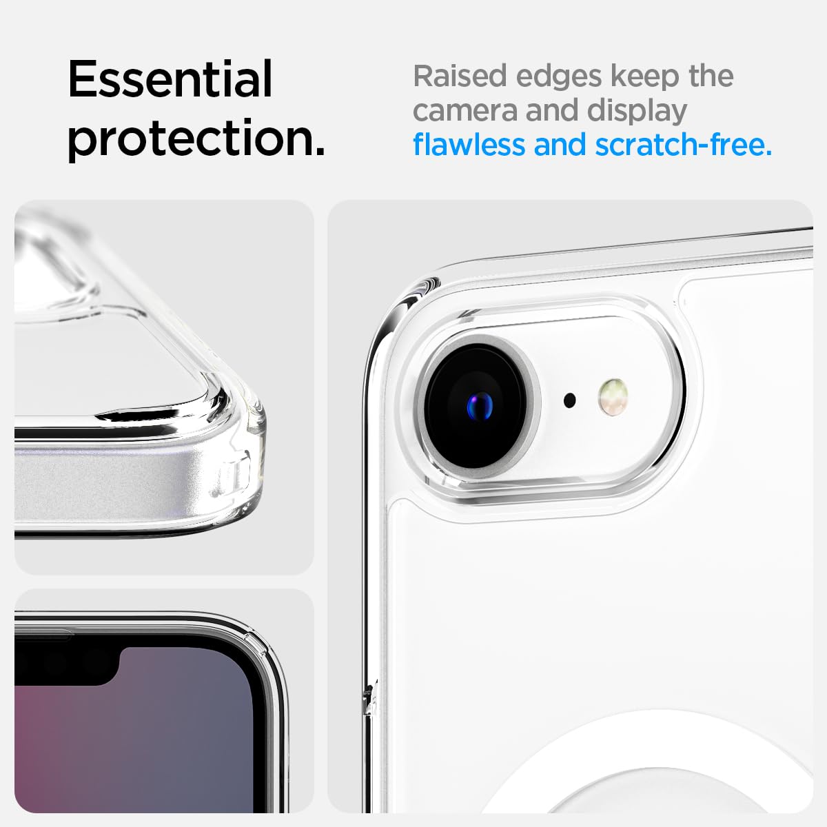 Spigen Ultra Hybrid MagFit Case for iPhone 16e – Clear White