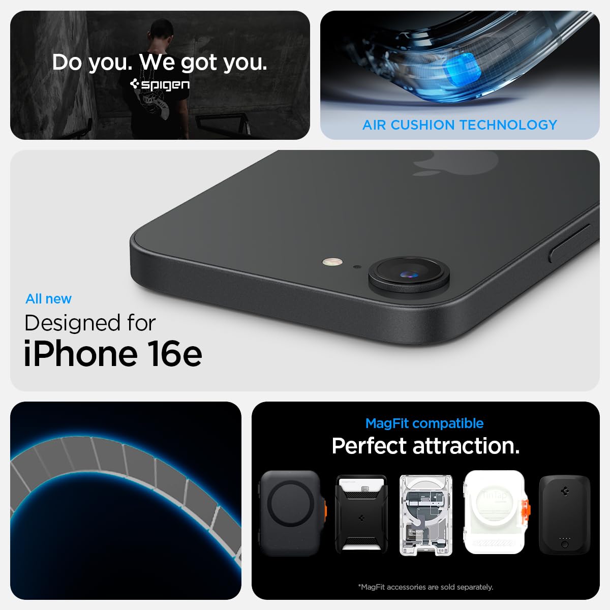 Spigen Ultra Hybrid MagFit Case for iPhone 16e – Clear White