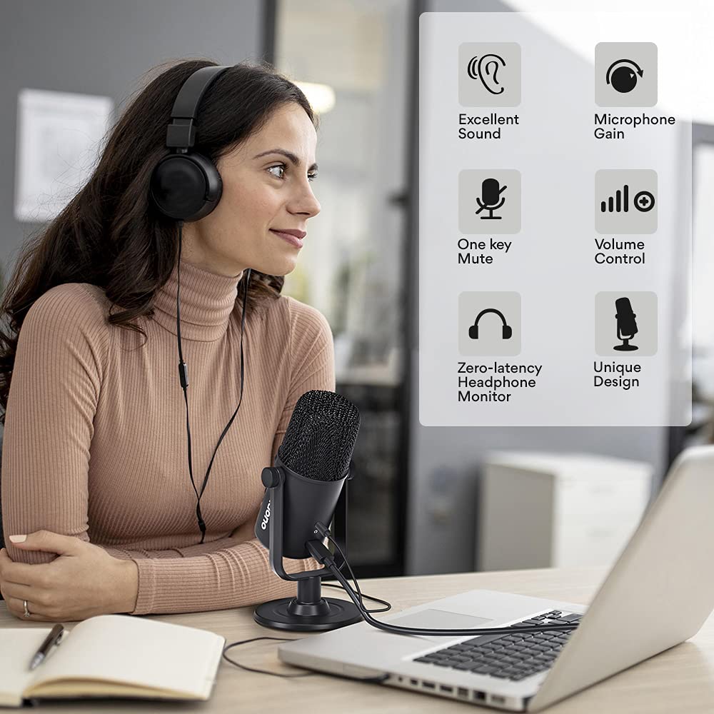 MAONO AU-902 USB Condenser Mic – Podcast, Gaming, YouTube