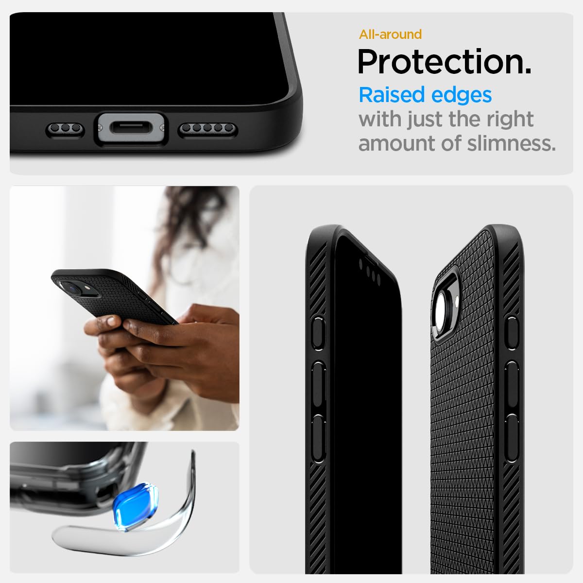 Spigen Liquid Air Case for iPhone 16e – Matte Black