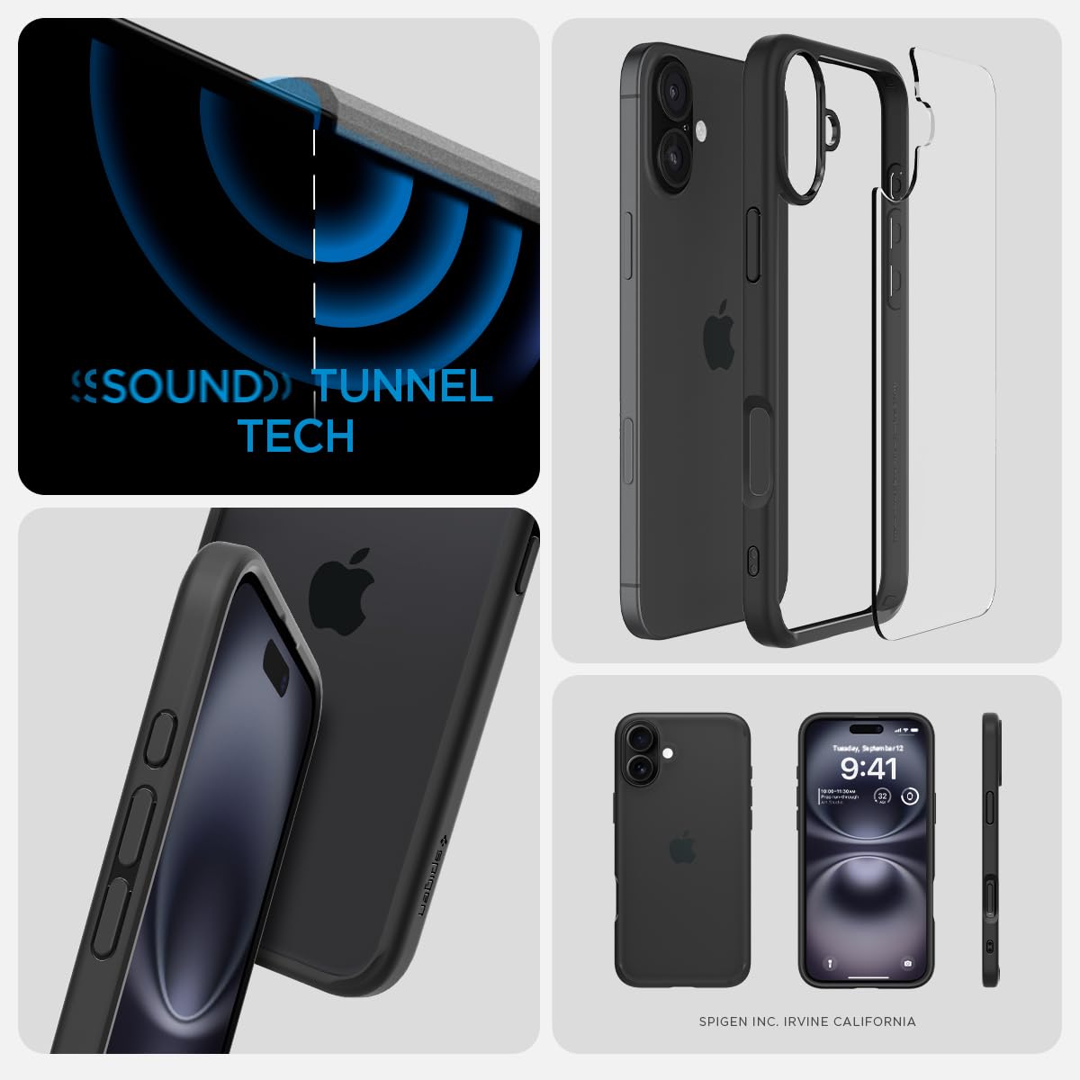 Spigen Ultra Hybrid Back Case for iPhone 16 Plus – Black