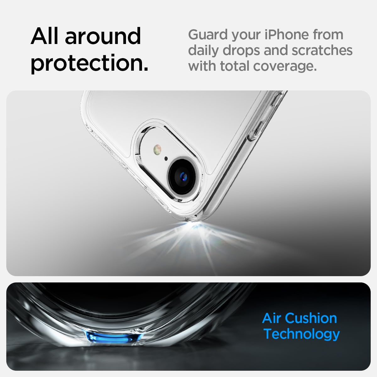 Spigen Ultra Hybrid Case for iPhone 16e – Crystal Clear