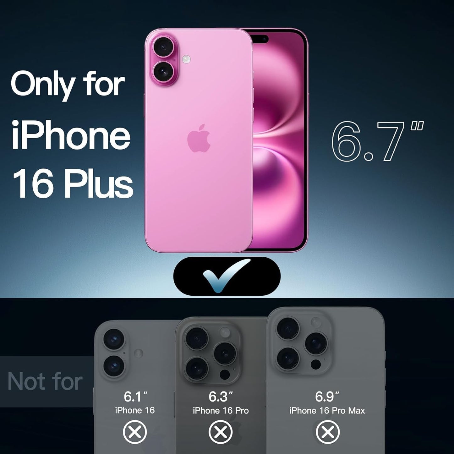 DIZORO Slim Liquid Silicone Case for iPhone 16 Plus – Pink