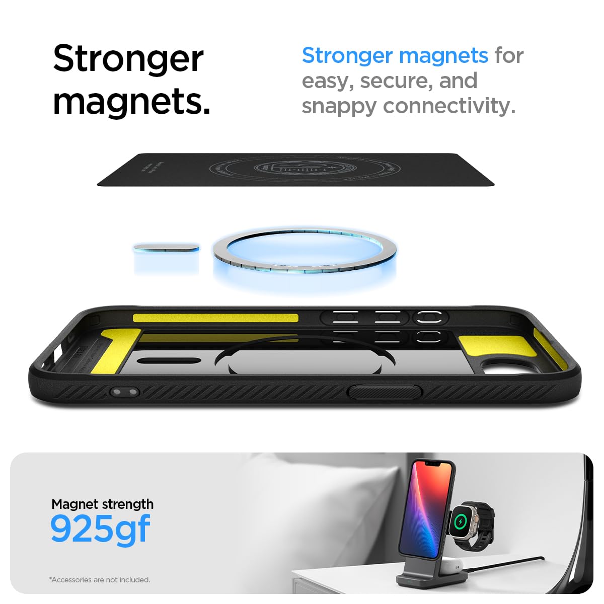 Spigen Rugged Armor MagFit Case for iPhone 16e – Matte Black