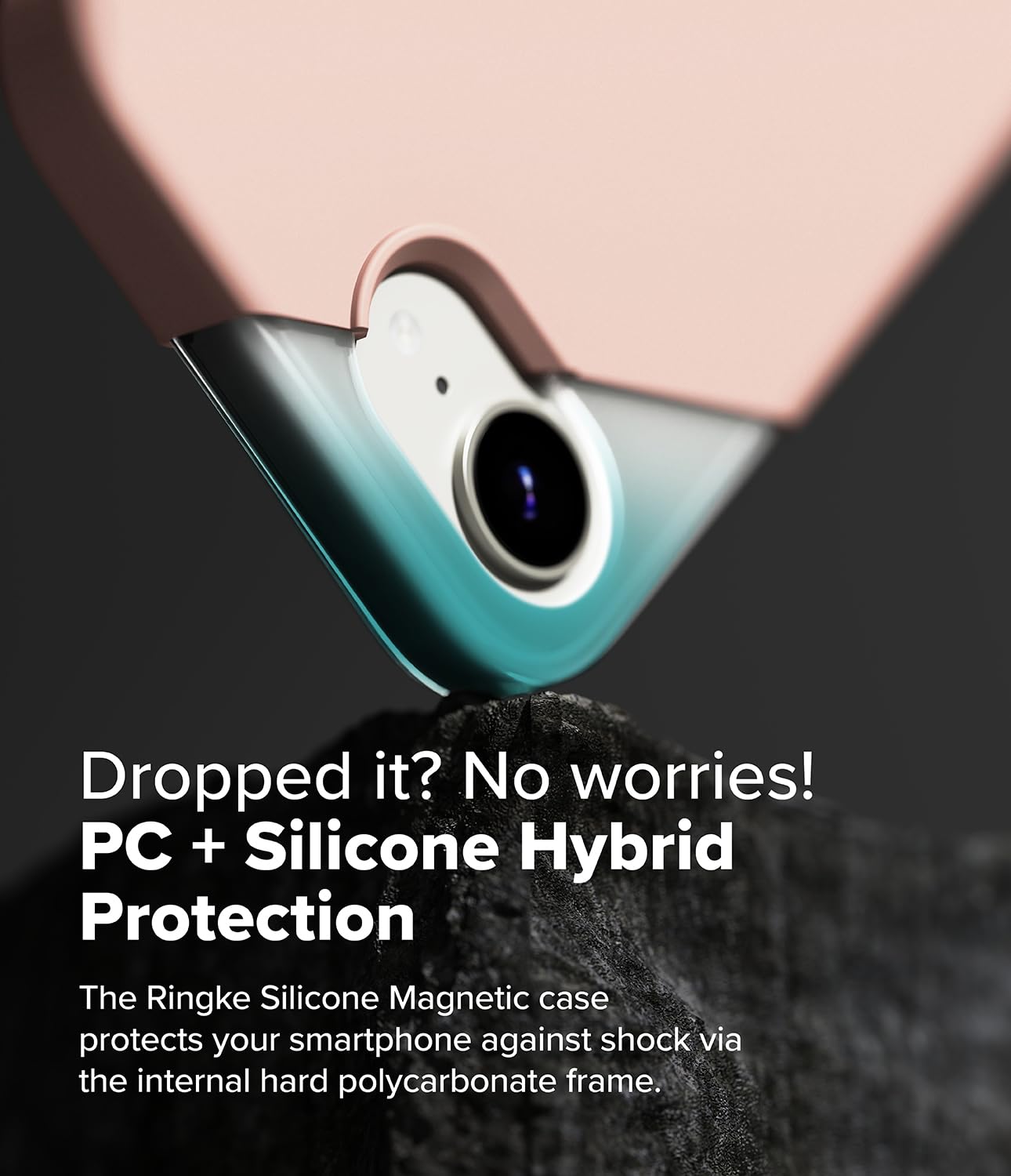 Ringke Magnetic Silicone Case for iPhone 16e – Pink Sand