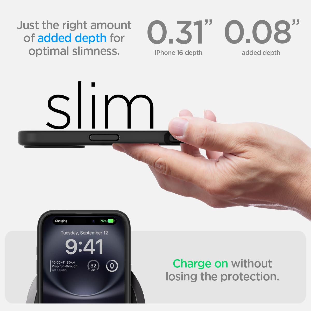 Spigen Ultra Hybrid Back Case for iPhone 16 Plus – Black