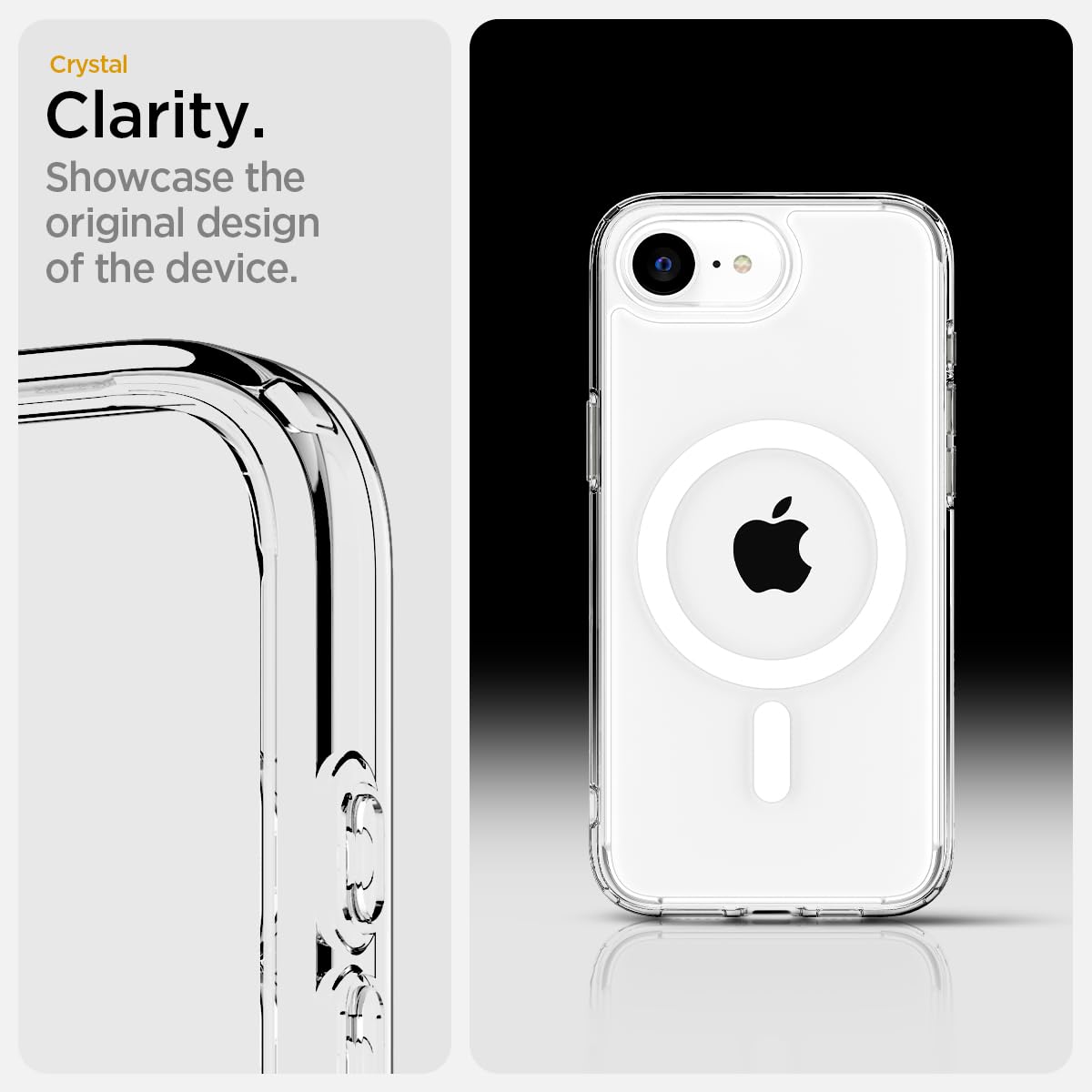 Spigen Ultra Hybrid MagFit Case for iPhone 16e – Clear White