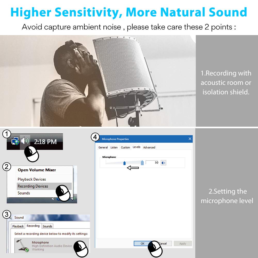 MAONO AU-902 USB Condenser Mic – Podcast, Gaming, YouTube