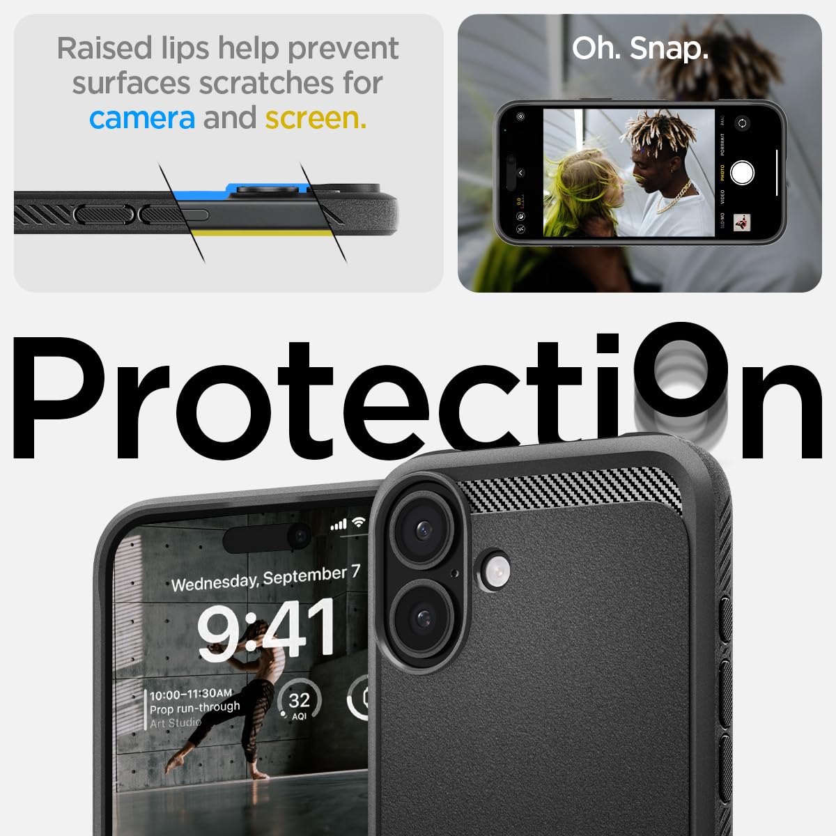 Spigen Rugged Armor MagFit Case for iPhone 16 Plus – Black