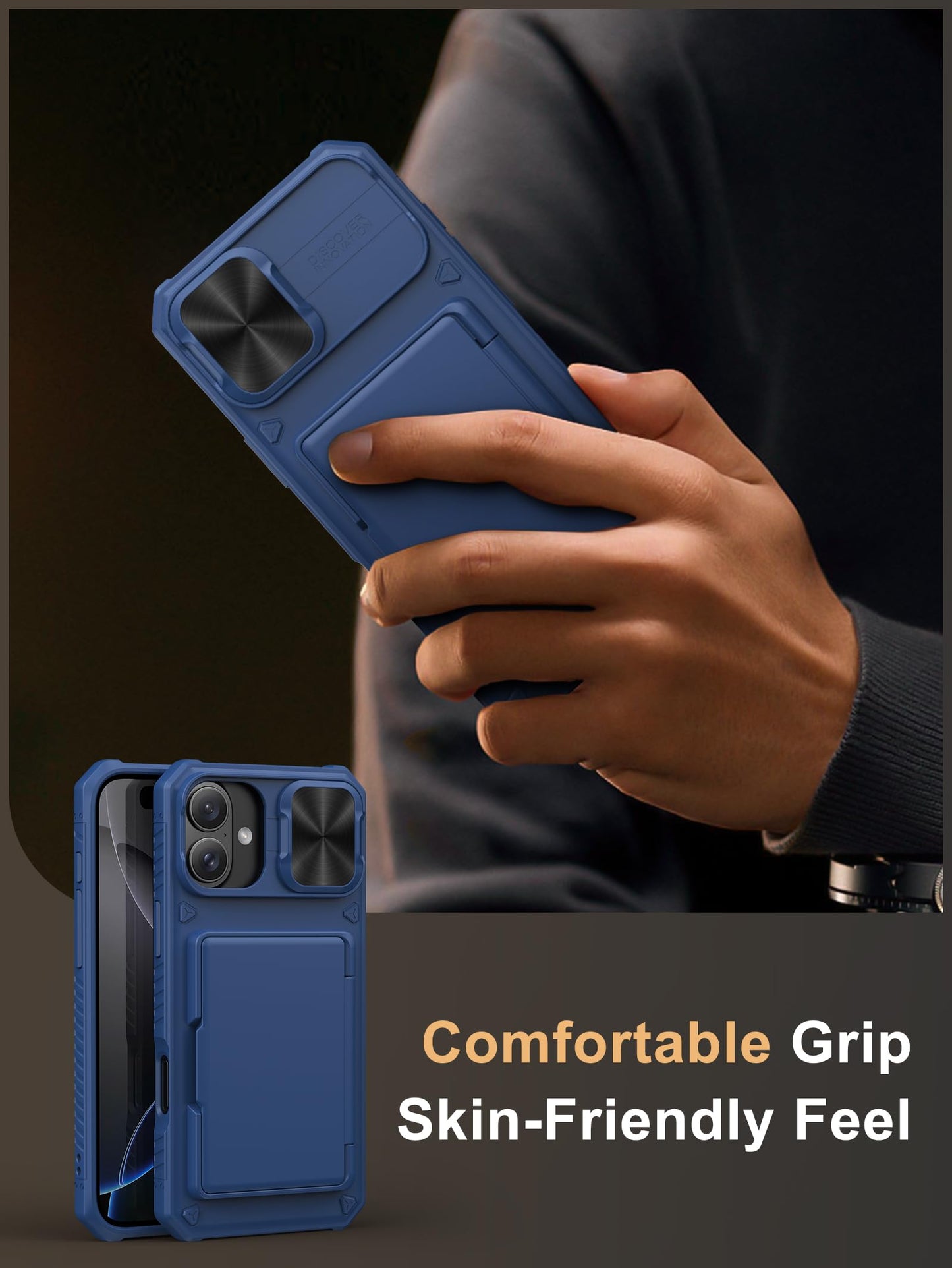 Vihibii Wallet Case for iPhone 16 Plus – RFID & Shockproof