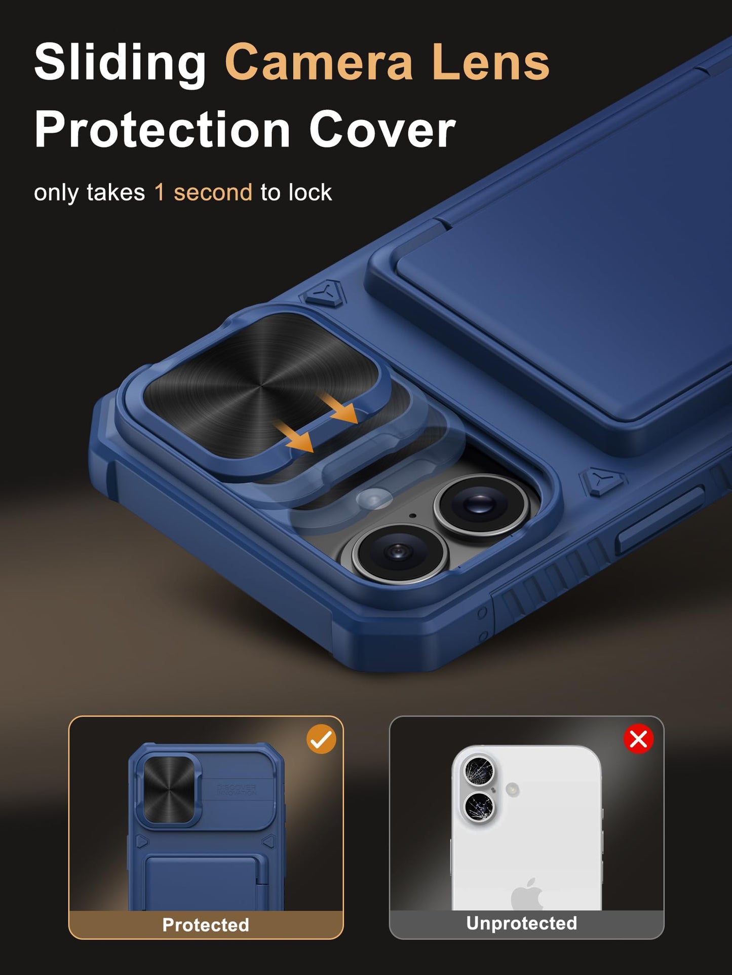 Vihibii Wallet Case for iPhone 16 Plus – RFID & Shockproof
