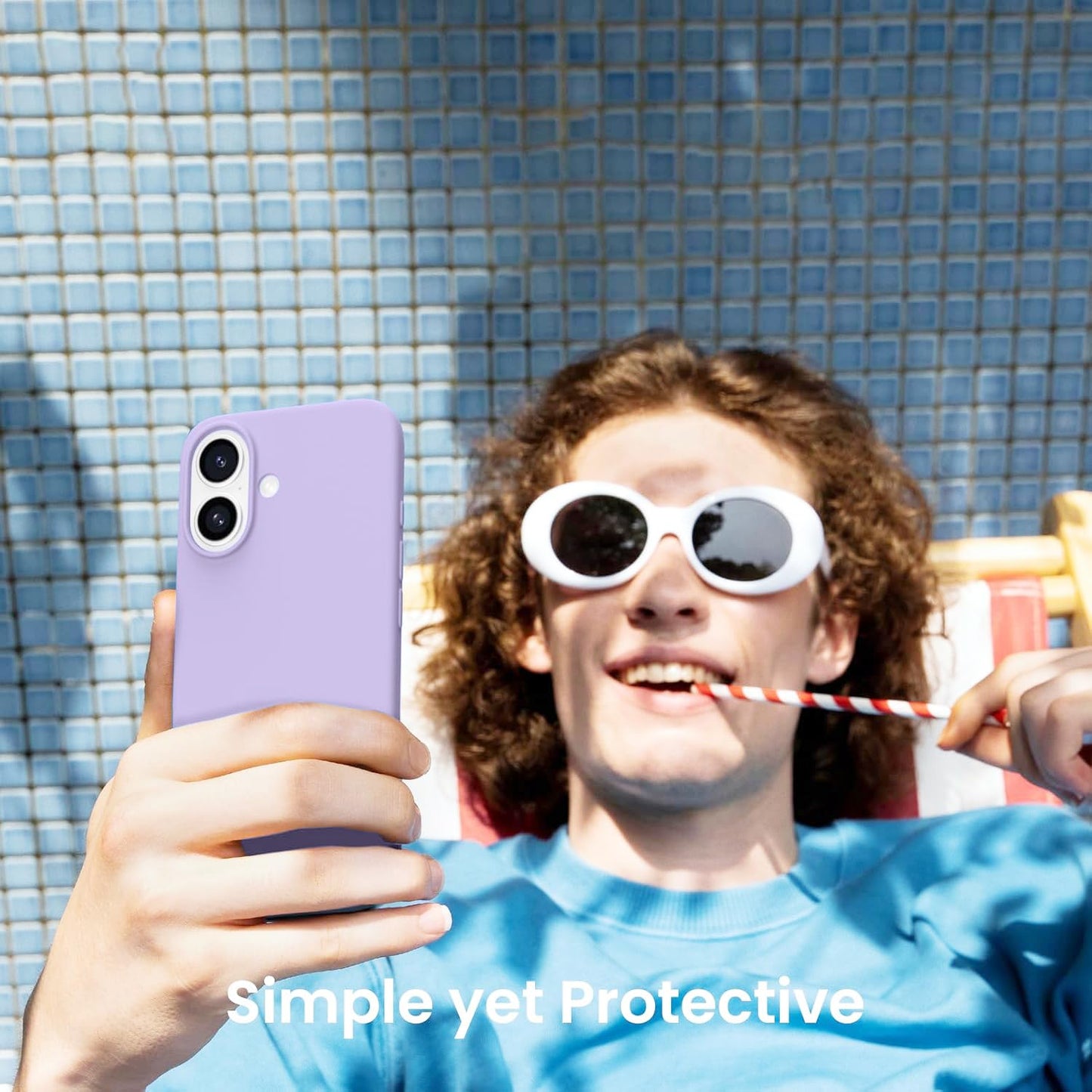 DIZORO Slim Liquid Silicone Case for iPhone 16 Plus – Purple
