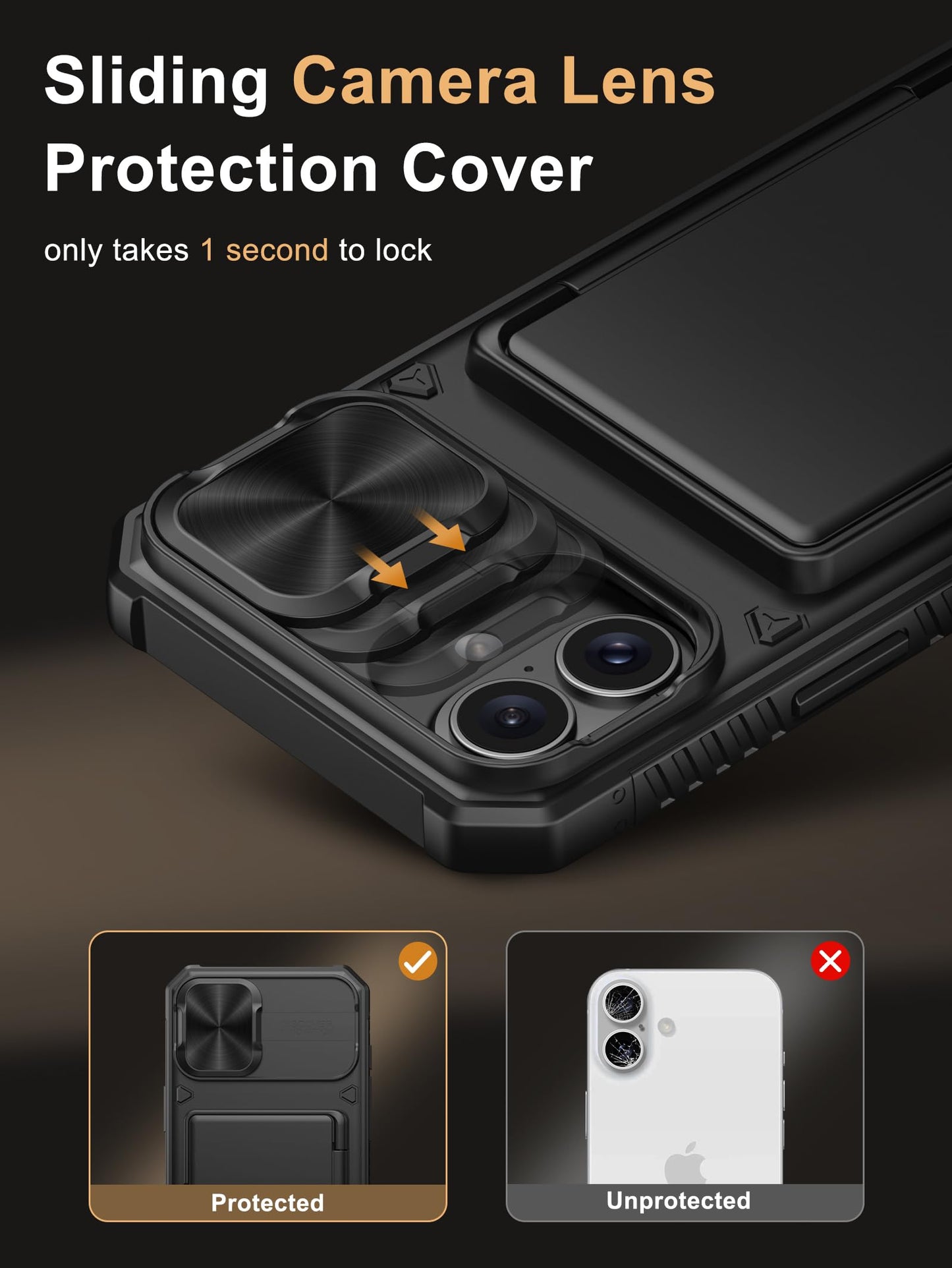 Vihibii Wallet Case for iPhone 16 Plus – RFID & Camera Cover