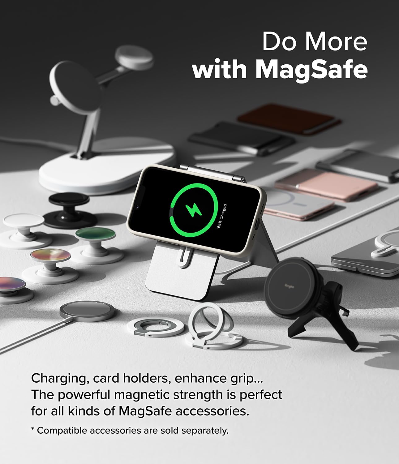 Ringke Magnetic Silicone Case for iPhone 16e – Stone Grey