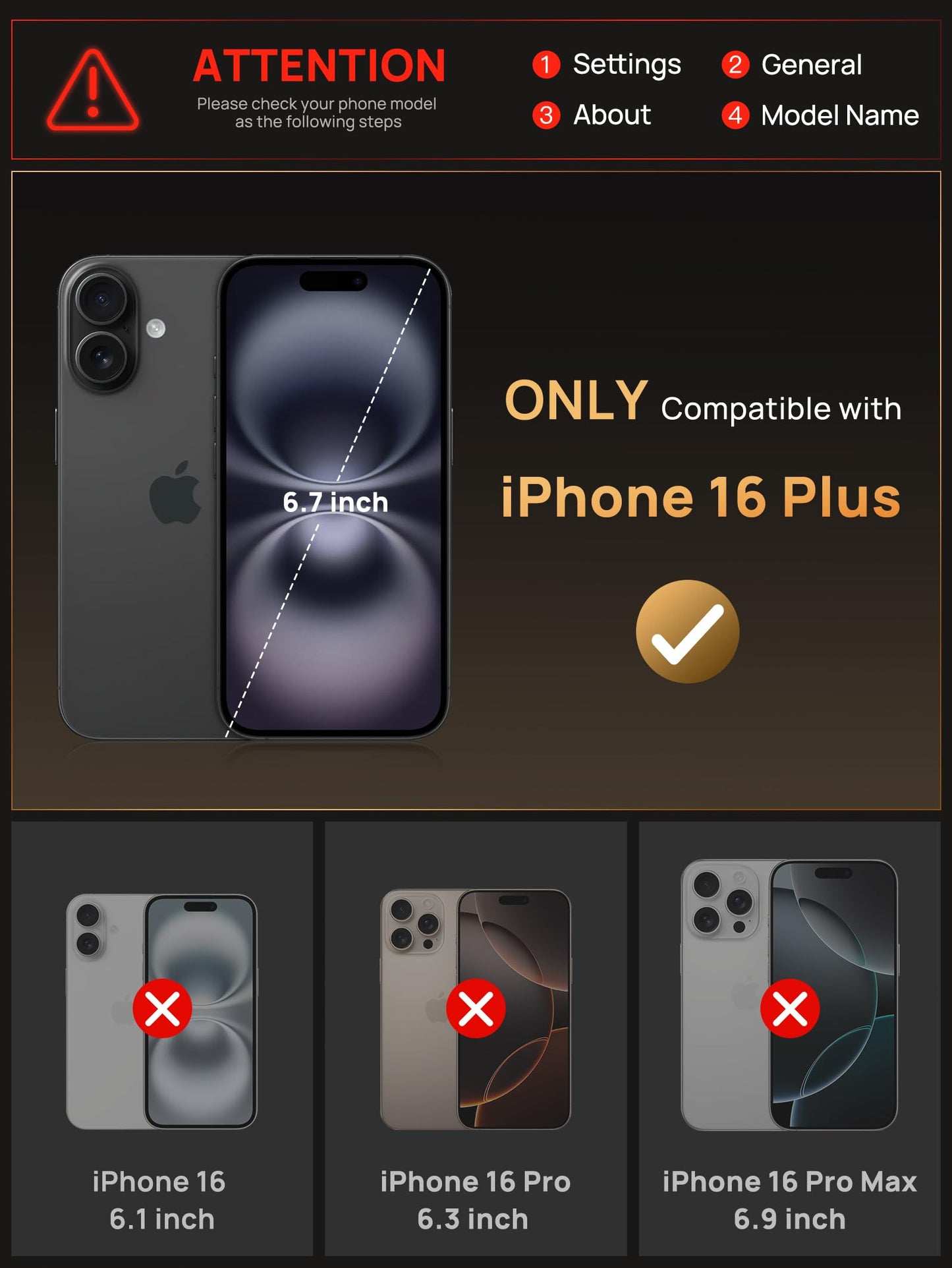 Vihibii Wallet Case for iPhone 16 Plus – RFID & Shockproof