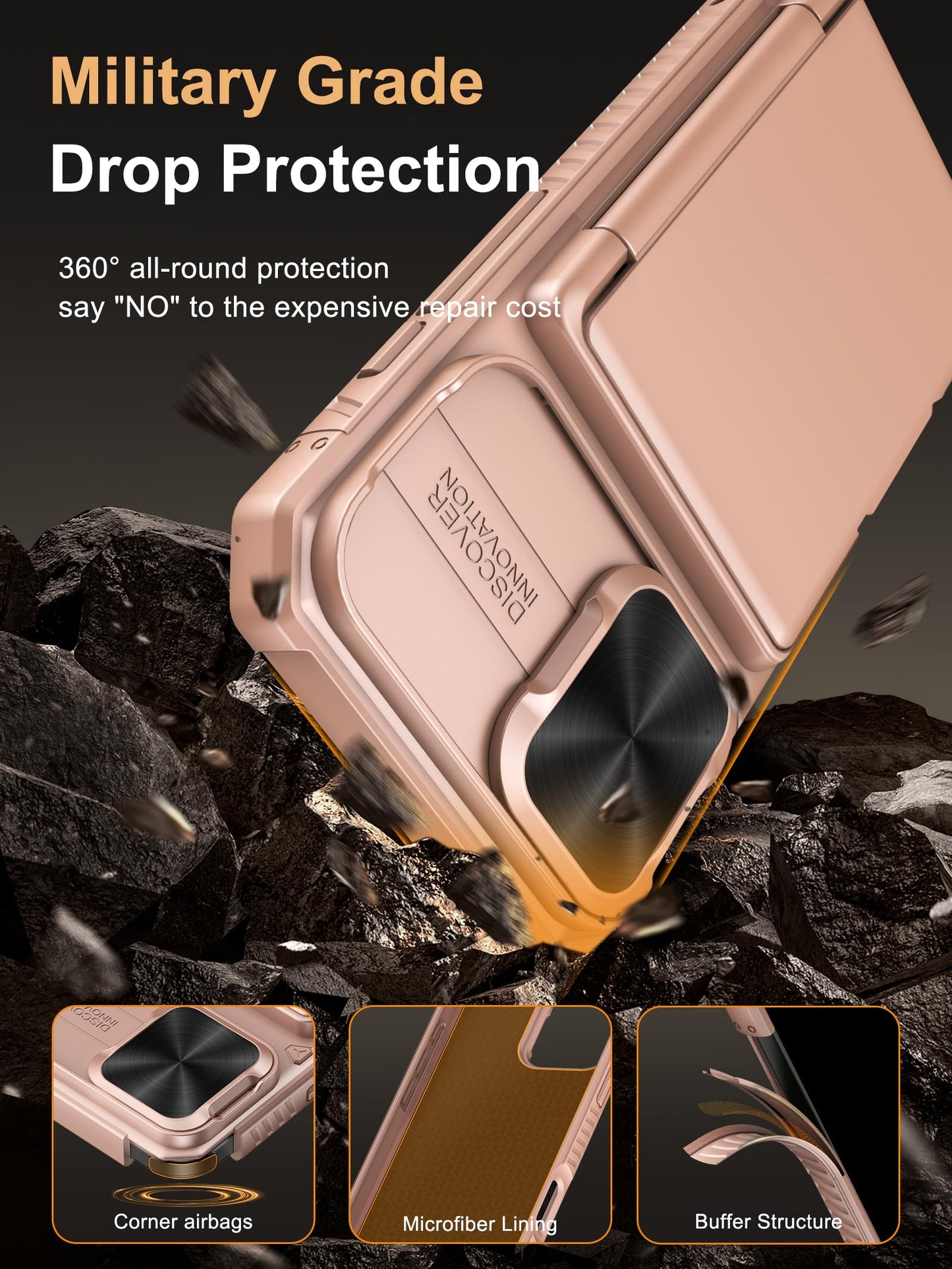 Vihibii Wallet Case for iPhone 16 – RFID, Slide Camera Cover