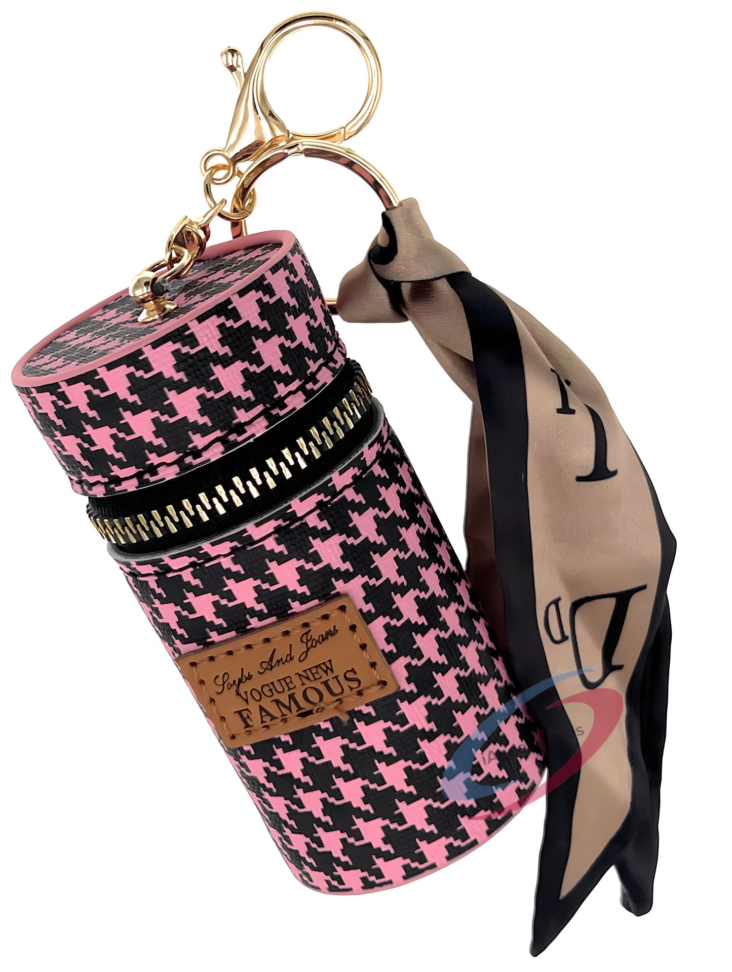 iAccessories Keychain Charm Stylish Bag Earphone Storage Mini Coin Purse - Black/Pink - iAccessories