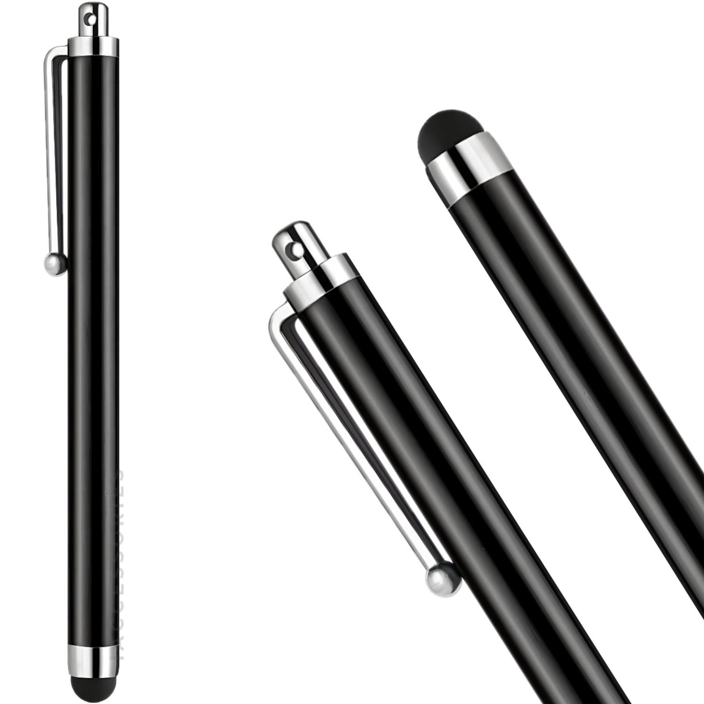 iAccessories Universal Capacitive Stylus Pens Compatible with All Touch Screen Devices, Smartphones, Tablet, Android Mobile Phones - Pack of 10, Silver | Black - iAccessories