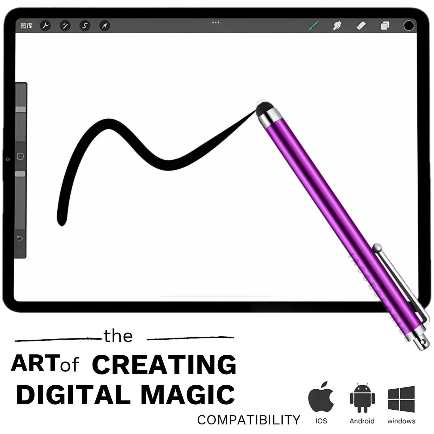 iAccessories Universal Capacitive Stylus Pens for All Touchscreen Devices Compatible with iPhone, iPad, Android Tablets, Mobile Phones - Pack of 10 - Multicolour - iAccessories