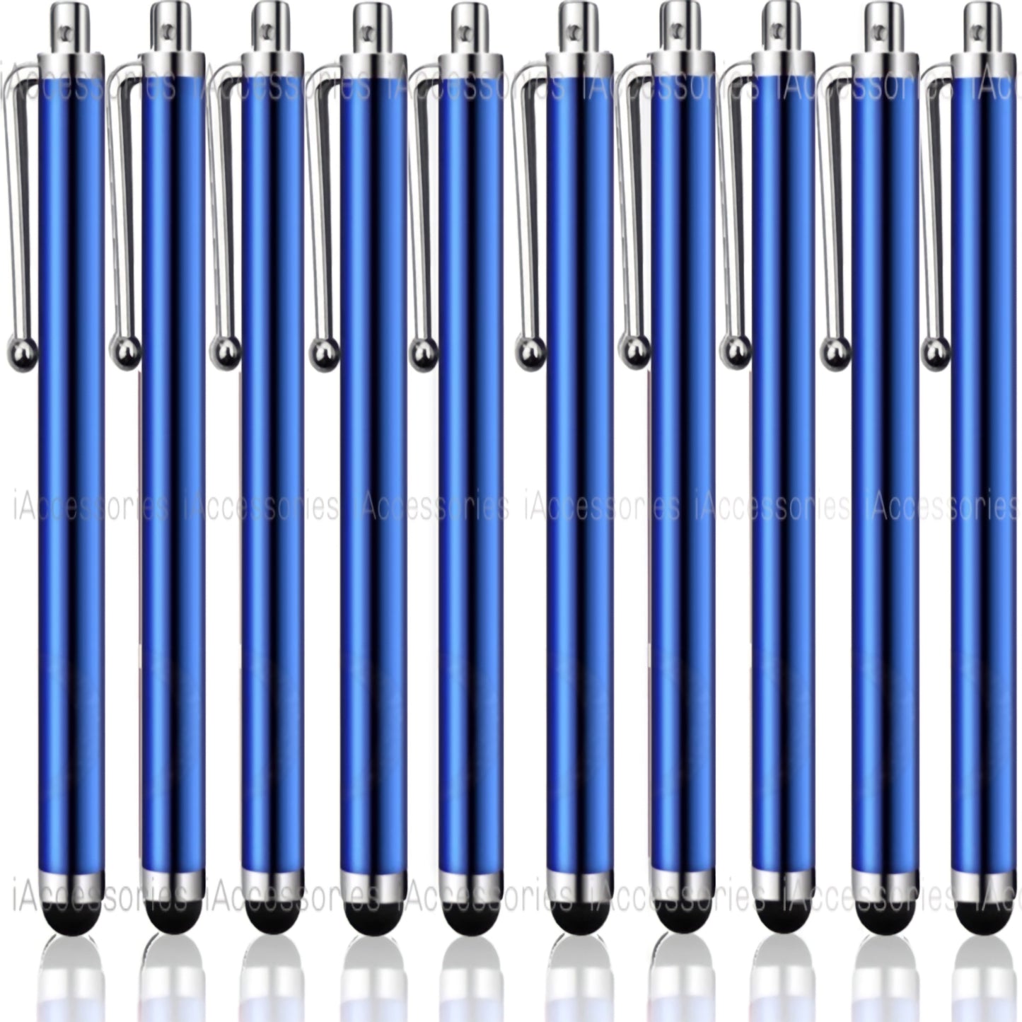 iAccessories Universal Capacitive Stylus Pens - Pack of 10 - Navy - Compatible with All Touch Screen Devices, Smartphones, Tablet, Android Mobile Phones - iAccessories
