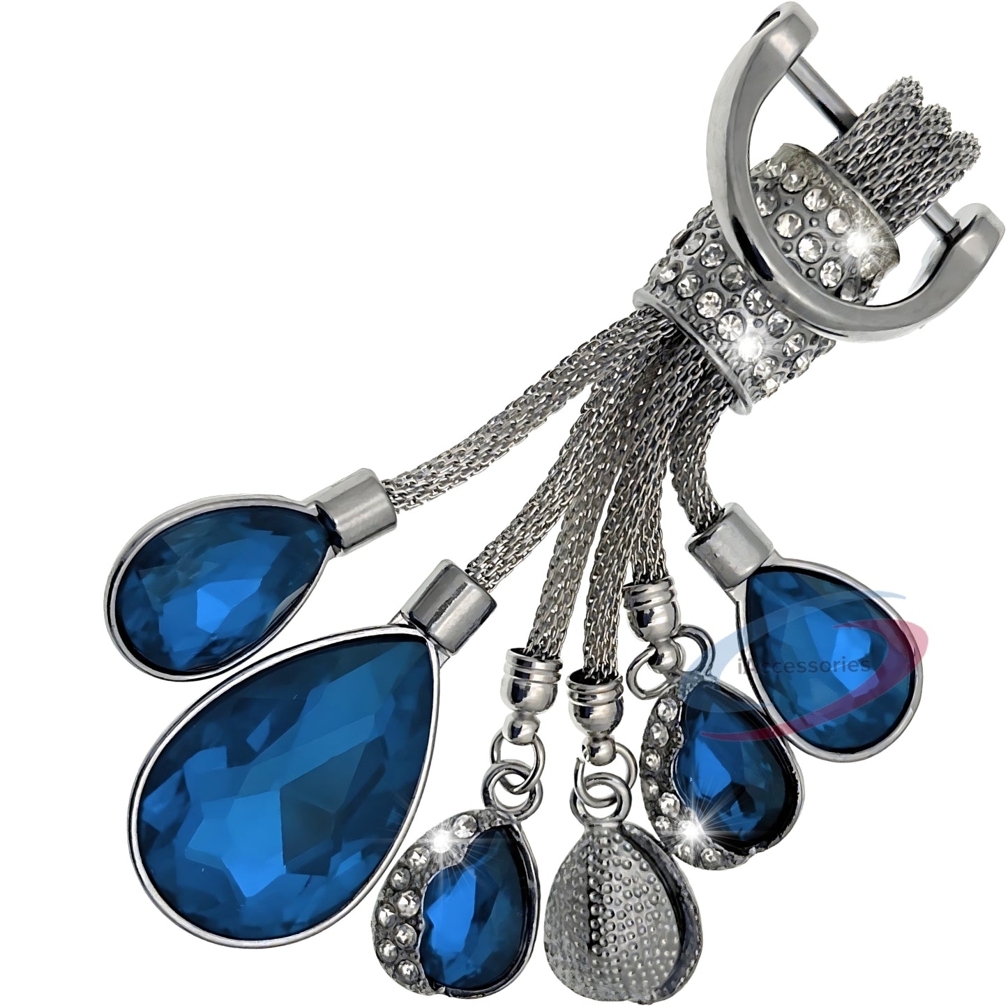 View details for iAccessories Bling Colored Rhinestones Keychain Charm for Girls - Blue iAccessories Bling Colored Rhinestones Keychain Charm for Girls - Blue