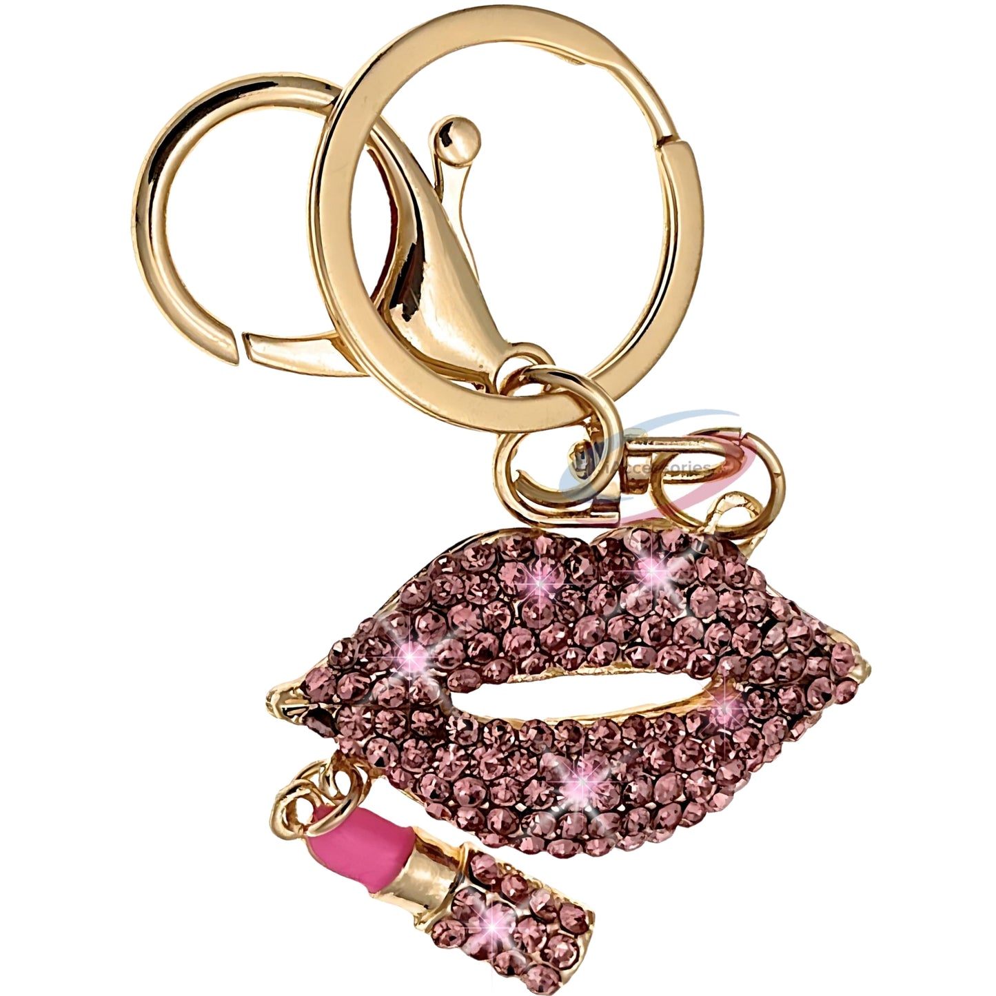 iAccessories Crystal Lips and Lipstick Keychain – Pink Edition - iAccessories