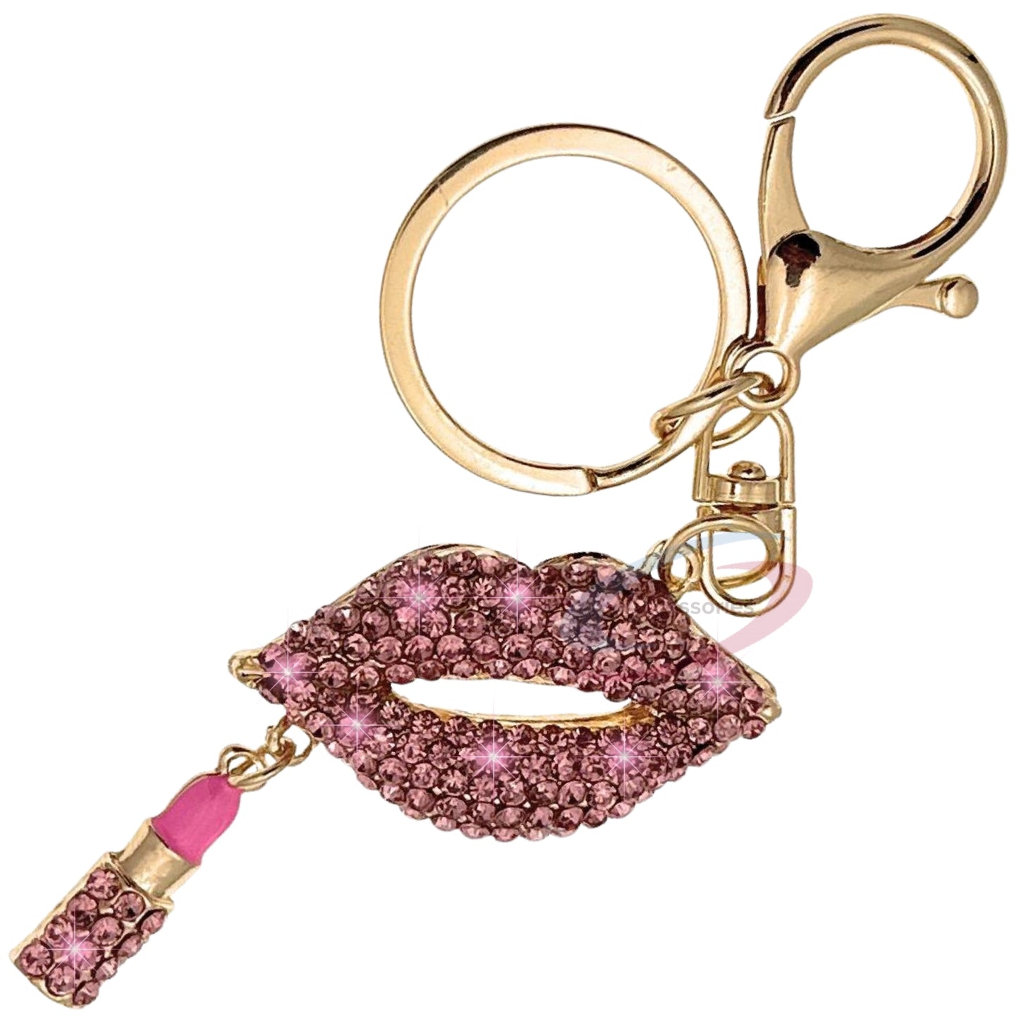 iAccessories Crystal Lips and Lipstick Keychain – Pink Edition - iAccessories