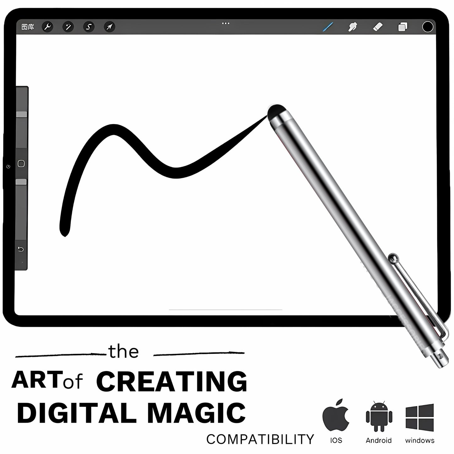 iAccessories Universal Capacitive Stylus Pens for All Touchscreen Devices Compatible with iPhone, iPad, Android Tablets, Mobile Phones - Pack of 10 - Silver - iAccessories