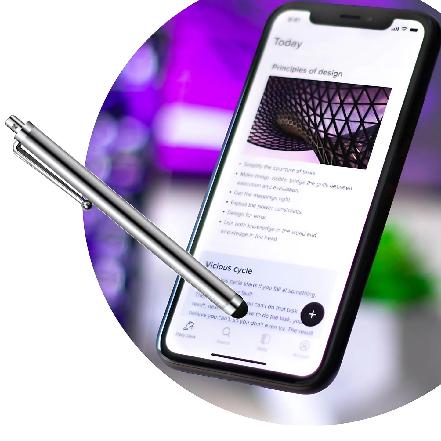 iAccessories Universal Capacitive Stylus Pens for All Touchscreen Devices Compatible with iPhone, iPad, Android Tablets, Mobile Phones - Pack of 10 - Silver - iAccessories