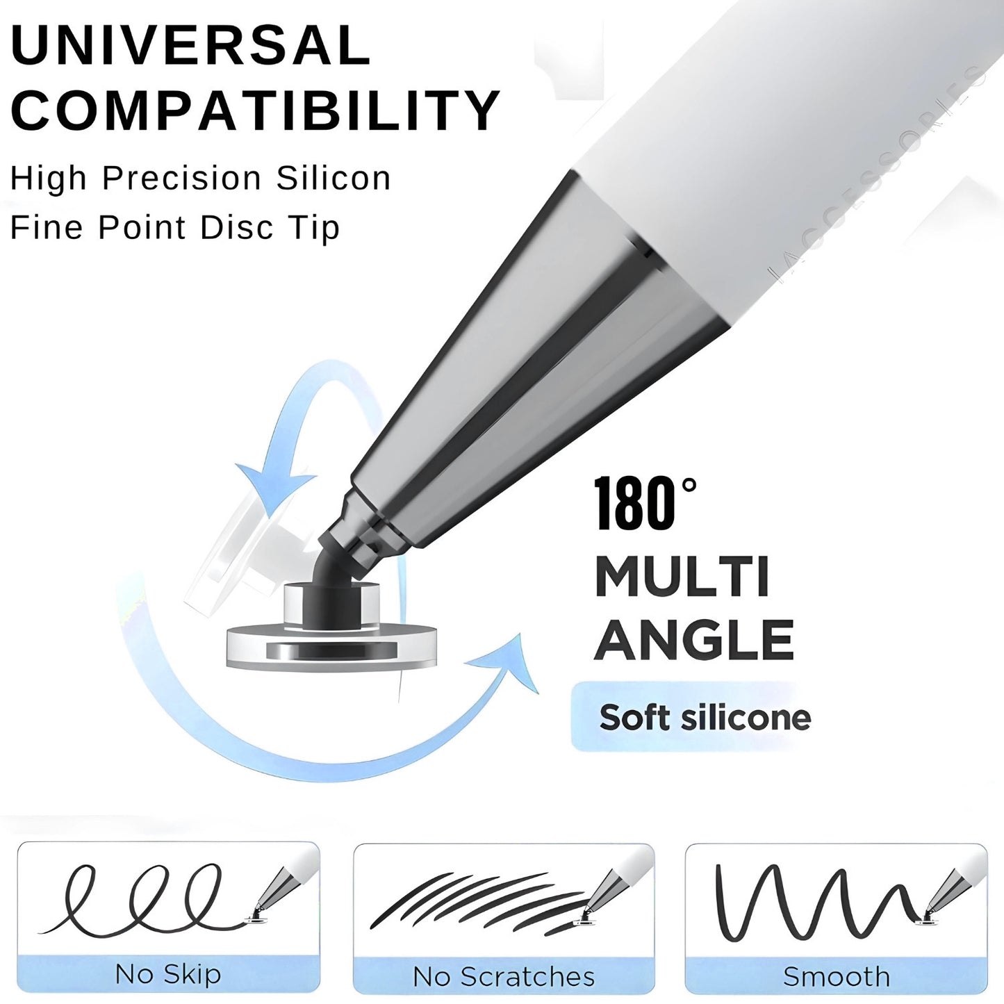 iAccessories 2-Way Dual-Sided Stylus Pen Compatible with All Touch Screen Mobile Phones, Pads, Tablets, iOS, Windows & Android - Blue Gradient - iAccessories