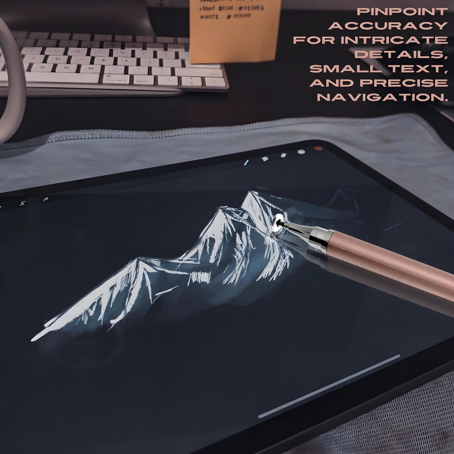 iAccessories 2-Way Dual-Sided Stylus Pen Compatible with All Touch Screen Devices, iPhone, iPads, Tablets, iOS, Windows & Android Mobile Phones - Rose Gold - iAccessories