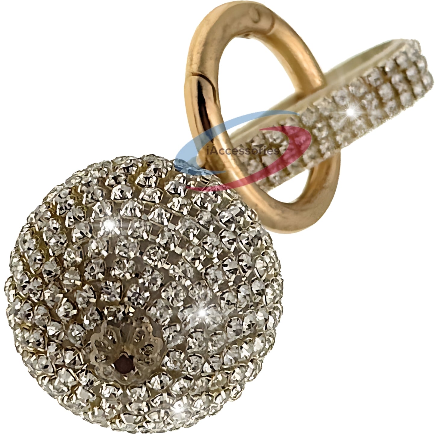 iAccessories Bling Crystal Ball Keychain Charm for Girls - Silver - iAccessories