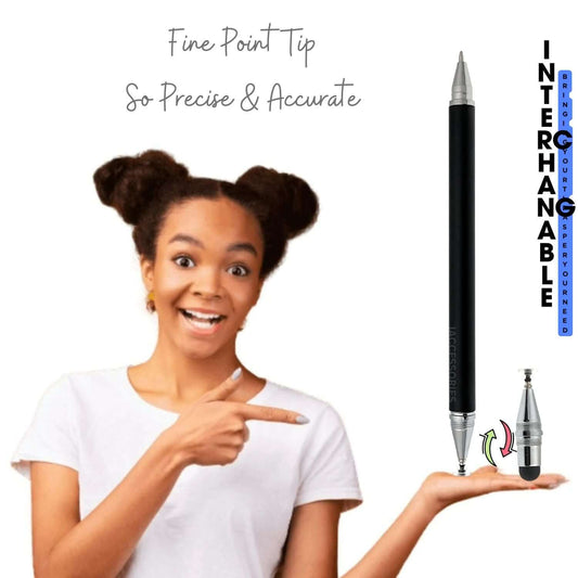 The 3-in-1 Stylus Pen offers a fine point, round tip, and ballpoint pen in a sleek, durable design compatible with all touchscreen devices.