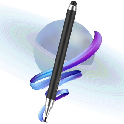 iAccessories 2-Way Dual-Sided Stylus Pen Compatible with All Touch Screen Mobile Phones, Pads, Tablets, iOS, Windows & Android - Black - iAccessories