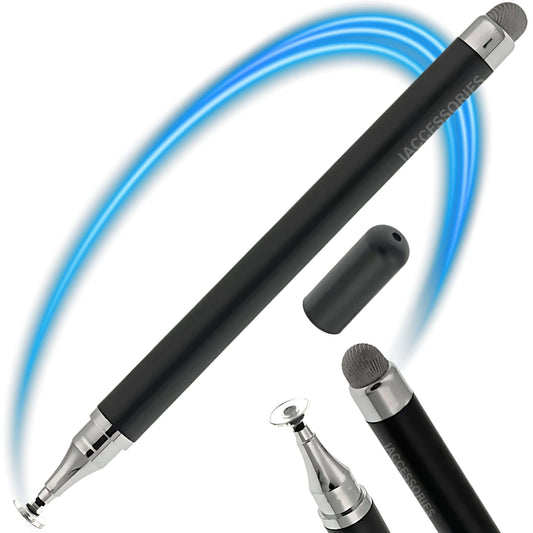 iAccessories dual-tip stylus pen with sleek design, ideal for precise touchscreen navigation and creative tasks.